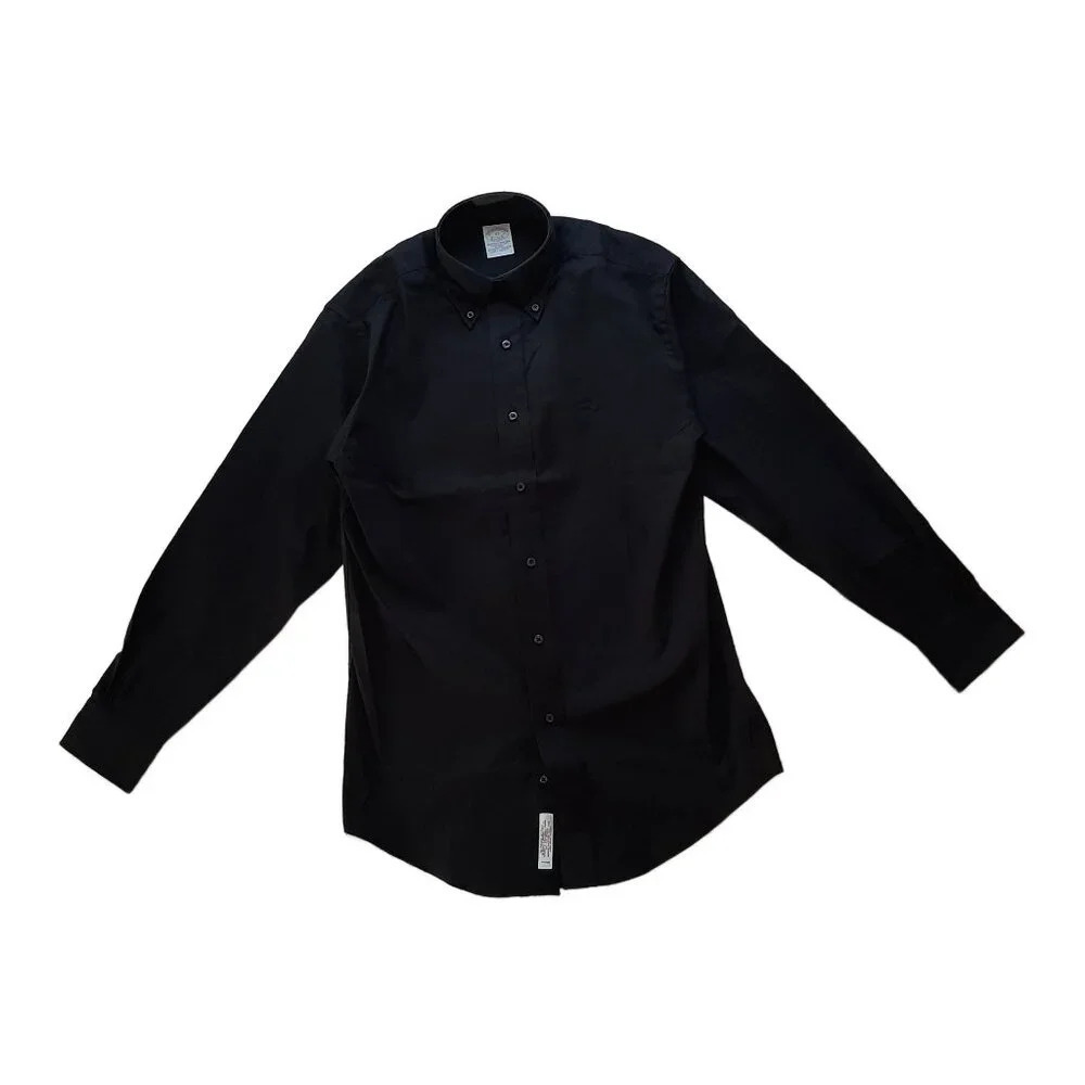 Brooks Brothers Black Long Sleeve Button Down Collar Dress Shirt in Size XS